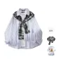 Blue White Stripes+Black White Shawl (Comes with T-Shirt)