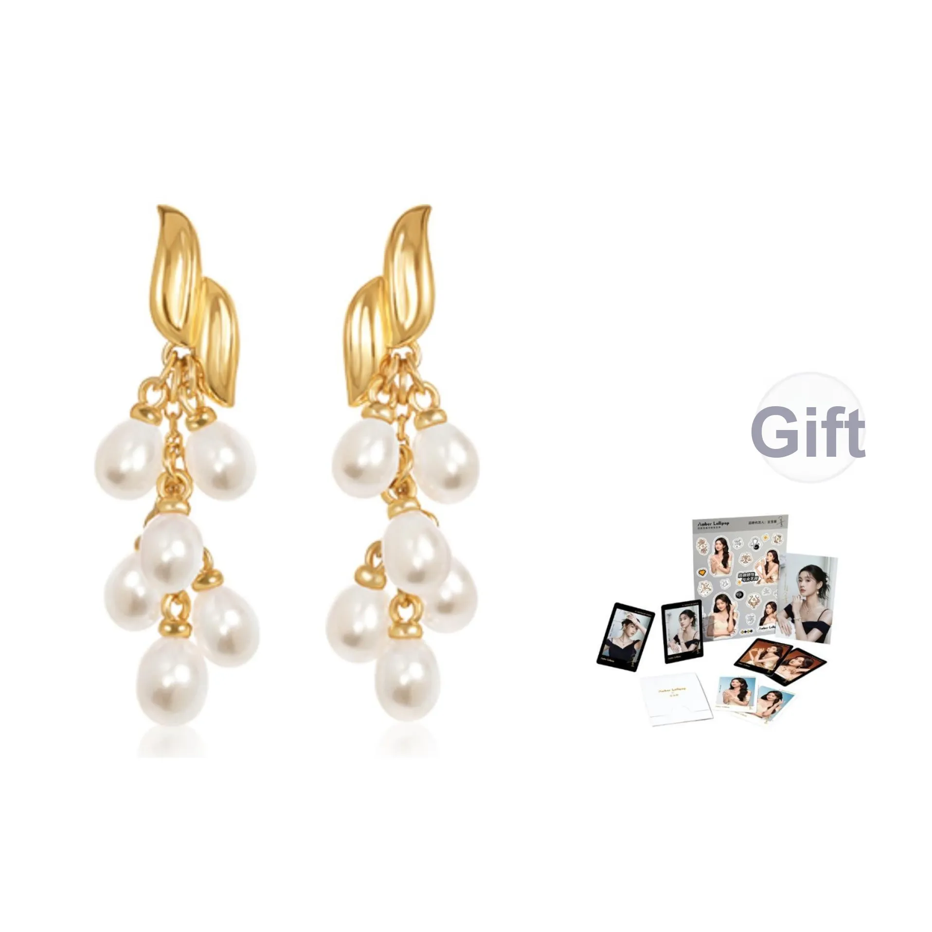Amber Lollipop Серьги с пресноводным жемчугом Женские