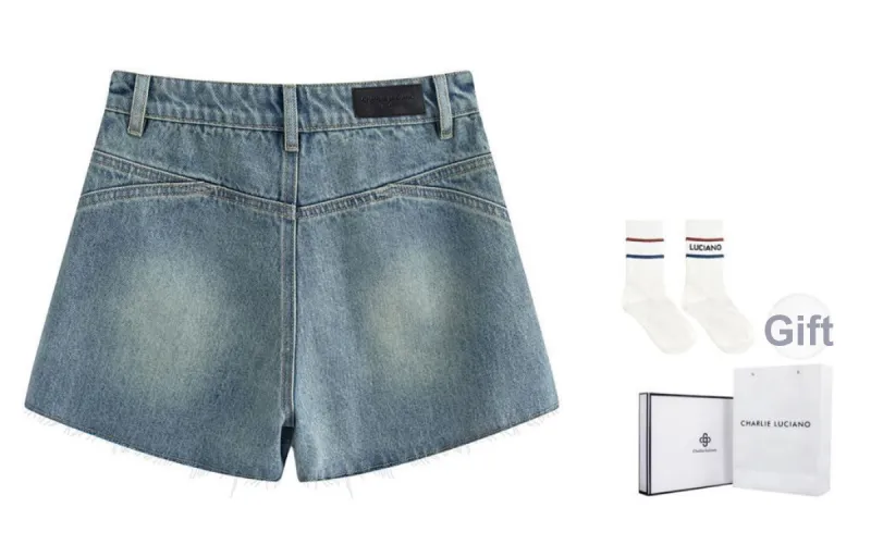 Charlie Luciano Denim Short Skirts Women's-1