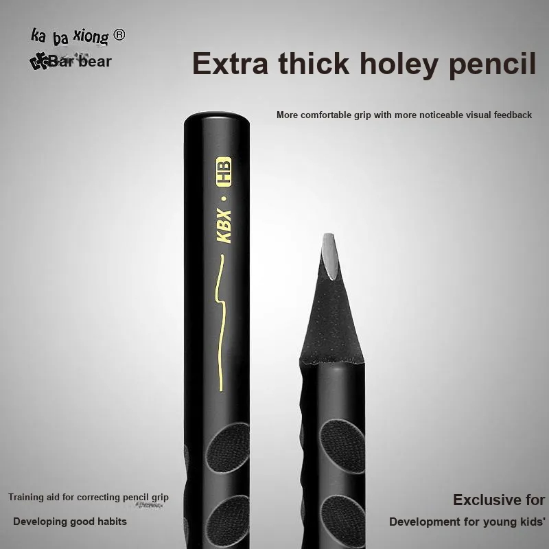 Kabaxiong Hole Pen Large Triangle Correction Grip Thick Barrel Pencils-1