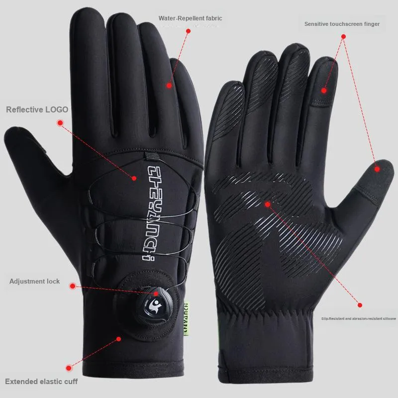 AAJF Scuba Fabric + O Particle Velvet + Microfiber Leather Gloves Unisex-2