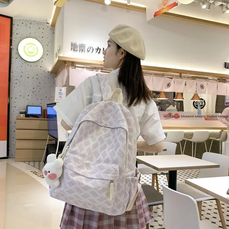Wolfhorse Nylon Backpack Regular Unisex Grey/purple/pink/green-10