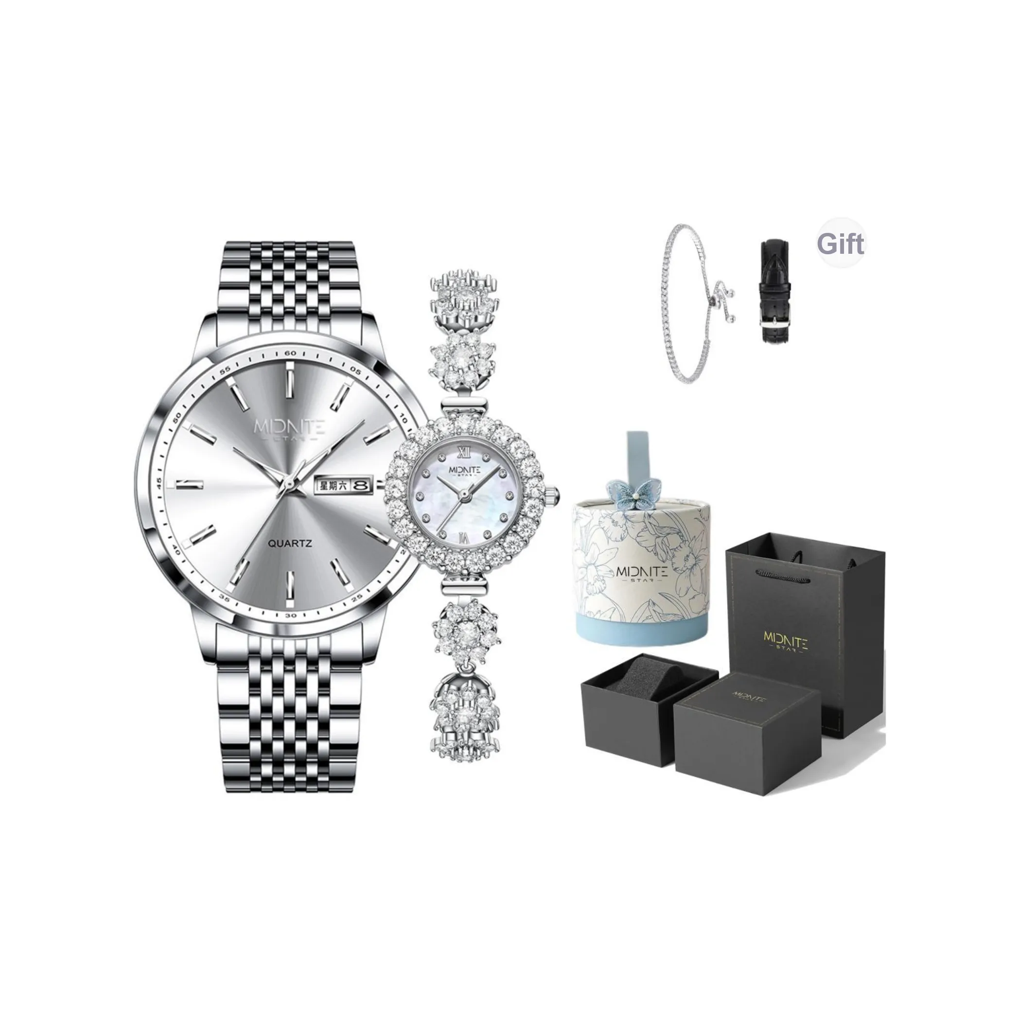 Midnite Star Кварцевый Movement Унисекс Часы 41 мм Серебристый