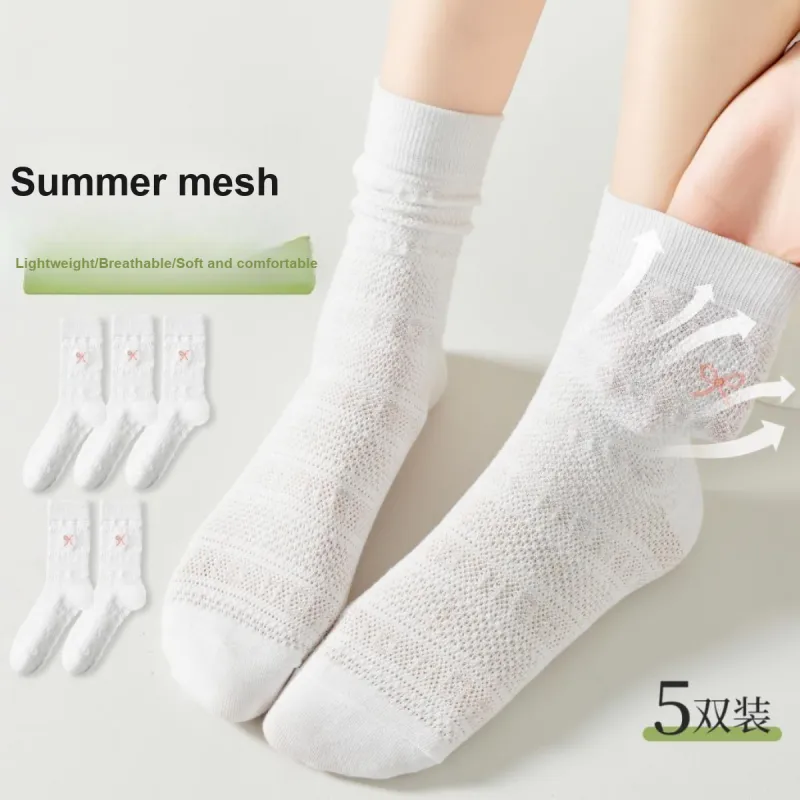 MIIOW Mid Calf Socks Women's 5 Pack-2