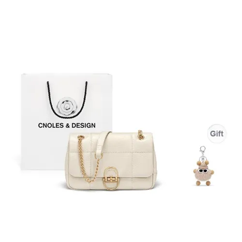 CNOLES Shoulder Bag, Underarm Crossbody Bag Casual Work Date Cow Leather Regular Women's Chocolate White/Dark Chocolate
