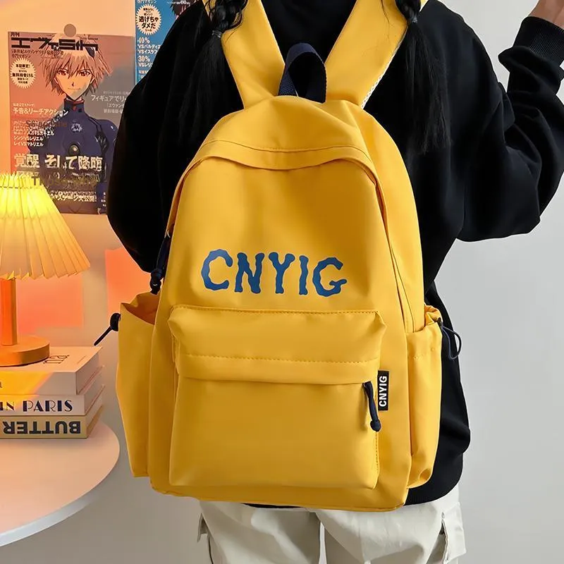 BRABOSTON Nylon Backpack Unisex Red/Yellow/Blue/Black-10
