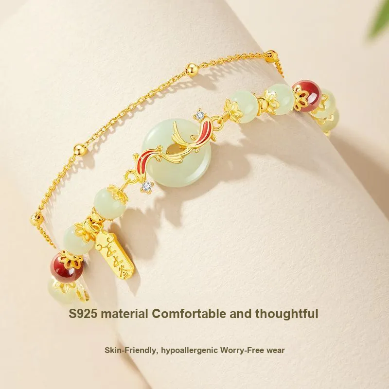 Andaozi Hetian Jade Bracelets Green Jade Women's-2