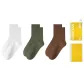 [3 Pack]White+Army Green+Brown