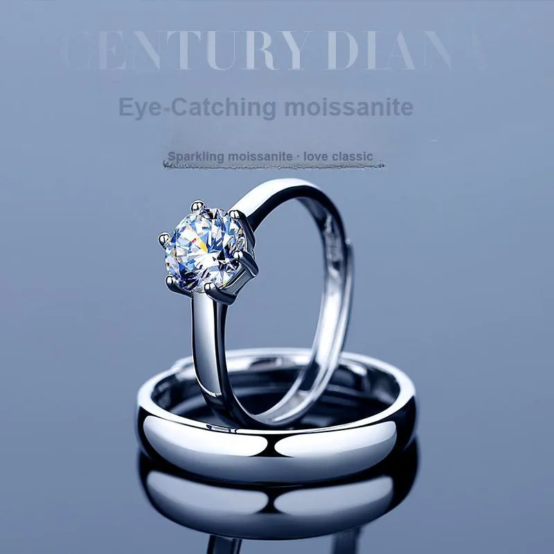 Rui Ge Mei S925 Silver Moissanite Rings Unisex-3