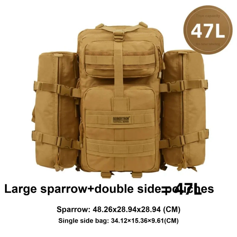 Seibertron Outdoor Bags Abrasion Resistant Black/Brown Unisex-3