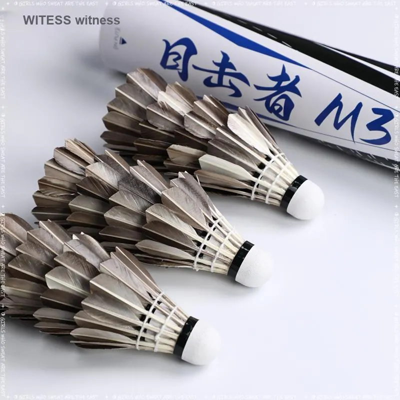 WITESS M3 12 Pack Duck Feather Amateur Training Exclusive Shuttlecocks-4