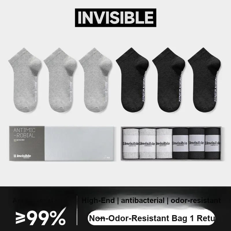 INVISIBLE Ankle Socks Unisex 6 Pack-1