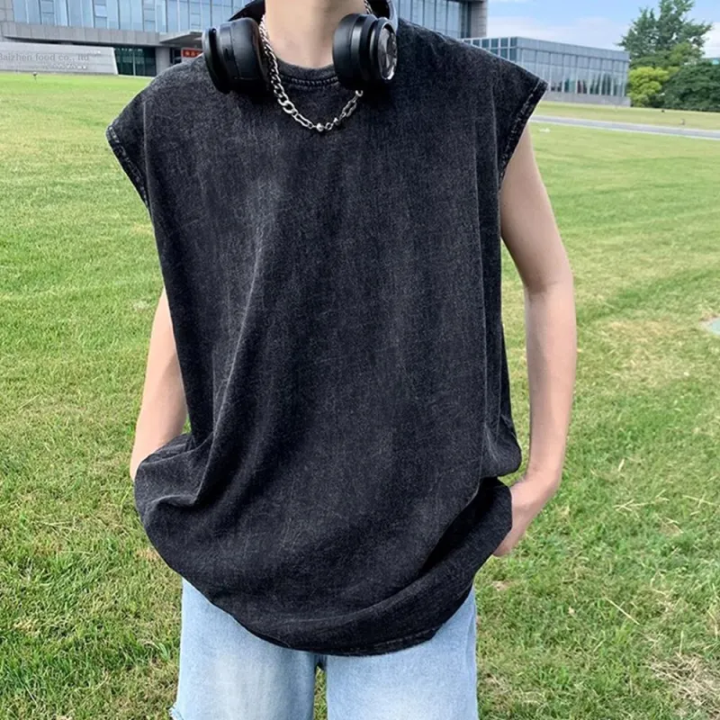 ZYKY Tank Tops Unisex Washed Black-2
