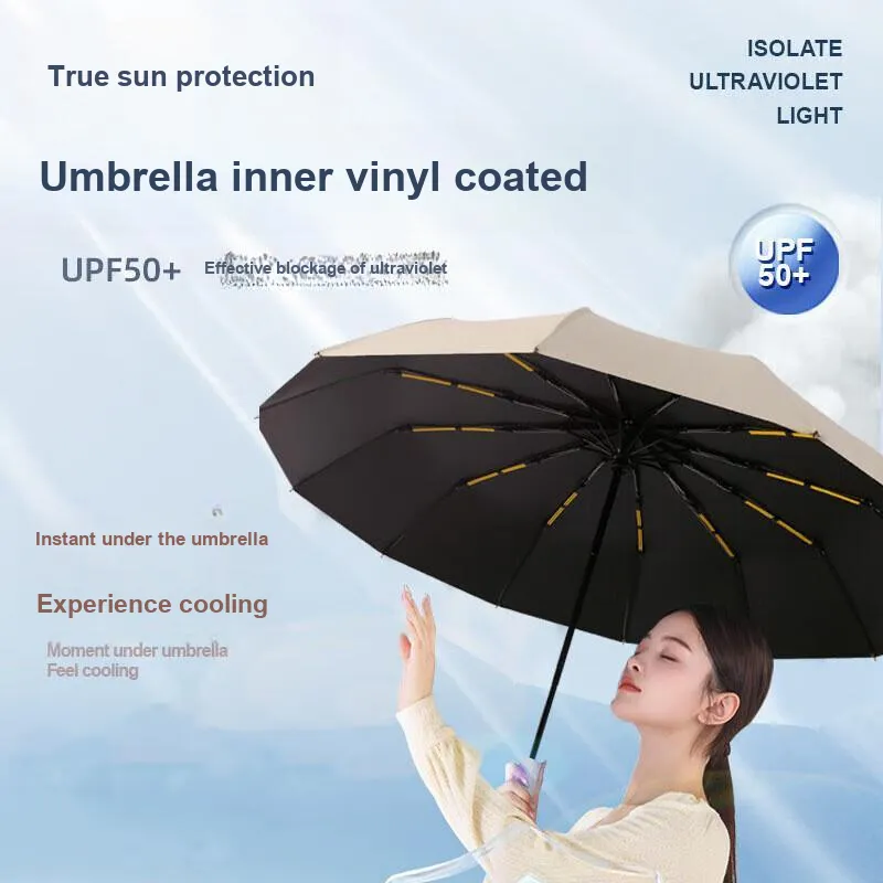 QUANPINWU Folding Umbrella With Large Wind Resistance-2