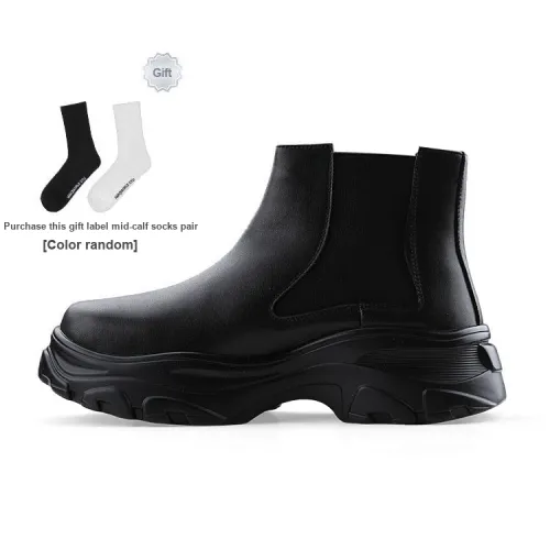 HANQIAORIJI Black Blood Series Chelsea Boots Men Black