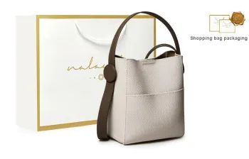 Narandu Cow Leather Bucket Bags Shoulder Bags Small Size Women's Ecru/Milk Tea Beige/Salt Khaki