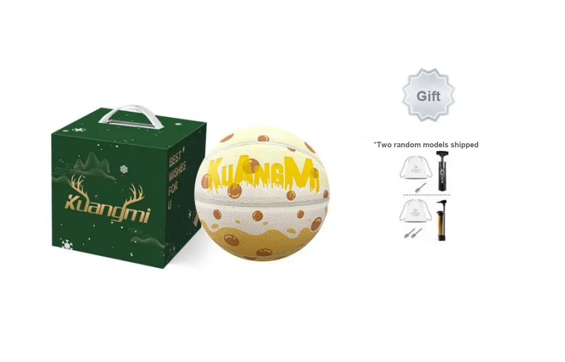 Kuangmi PU Basketball Yellow White Size 7 Training