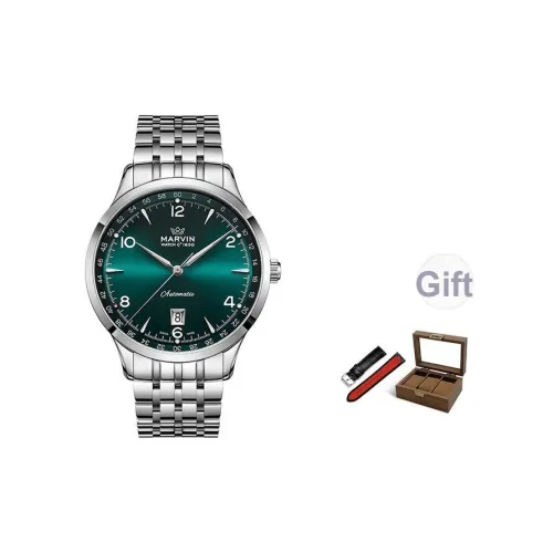 MARVIN Автоматический Механический Часы Мужские Циферблат Зеленый Корпус из Нержавеющей Стали