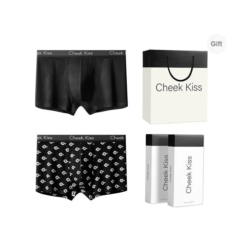 Cheekkiss Underpants Men's Comfortable Seamless Boxer Shorts Gift Box Set-0