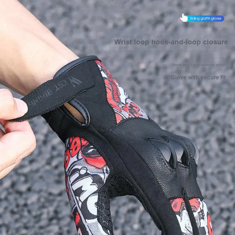 WEST BIKING Riding Equipment Cycling Glove Outdoor Unisex Goatskin Conductive Microfiber Sponge PVC-5