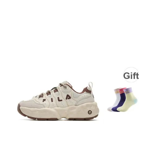 FILA MUFFIN Амортизация Устойчивый к истиранию Легкий Низкий Топ Повседневная обувь Женская Пена Белый