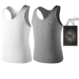 Loose Fit 2 Pack (White+Heather Gray) 2 Pcs, Easy to Wash!