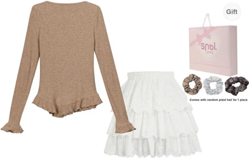 SNBL Two Piece Skirt Sets Women's Top+Skirt-1
