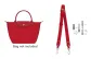 [Bright Red]86-103cm Crossbody Shoulder Strap Set[Top Grain Cow Leather]
