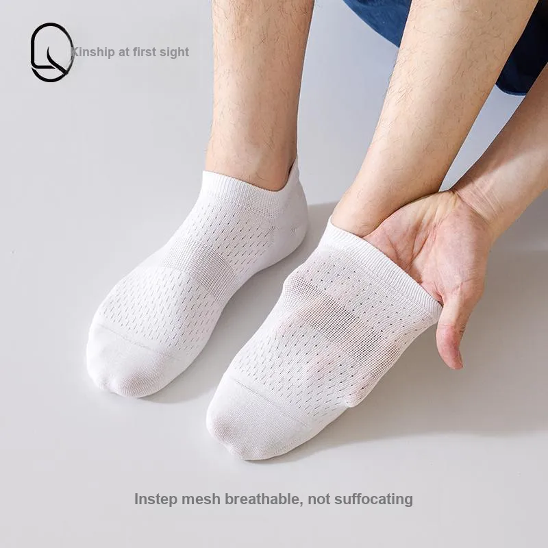 QINXIANGJIAN Cotton No Show Socks Men's 5 Pack-7