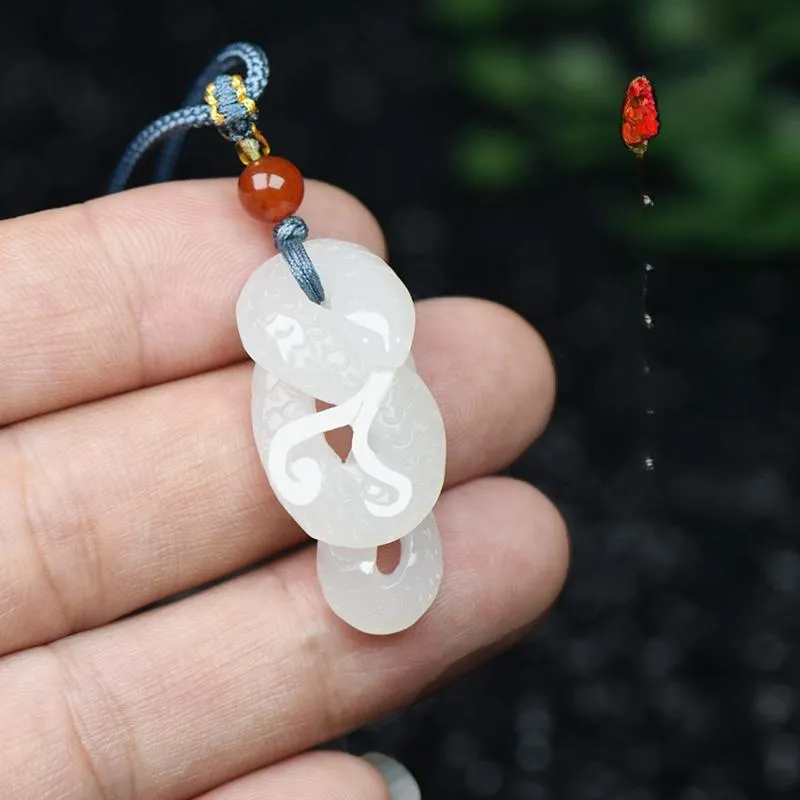 KUNYUYAO Hetian Jade Pendants White Jade Unisex-13