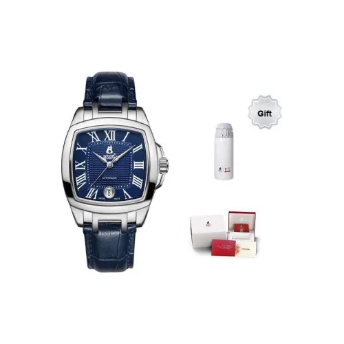 ERNEST BOREL Легенда Автоматический Механический Механизм Мужские Часы Часы 37 мм Синий Циферблат