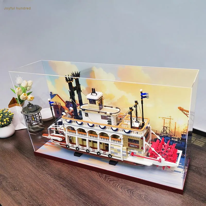 LIGHT YOUR BRICKS Compatibility IDEAS Collection 21356 Canal Steamboat Display Case Model Accessories-9