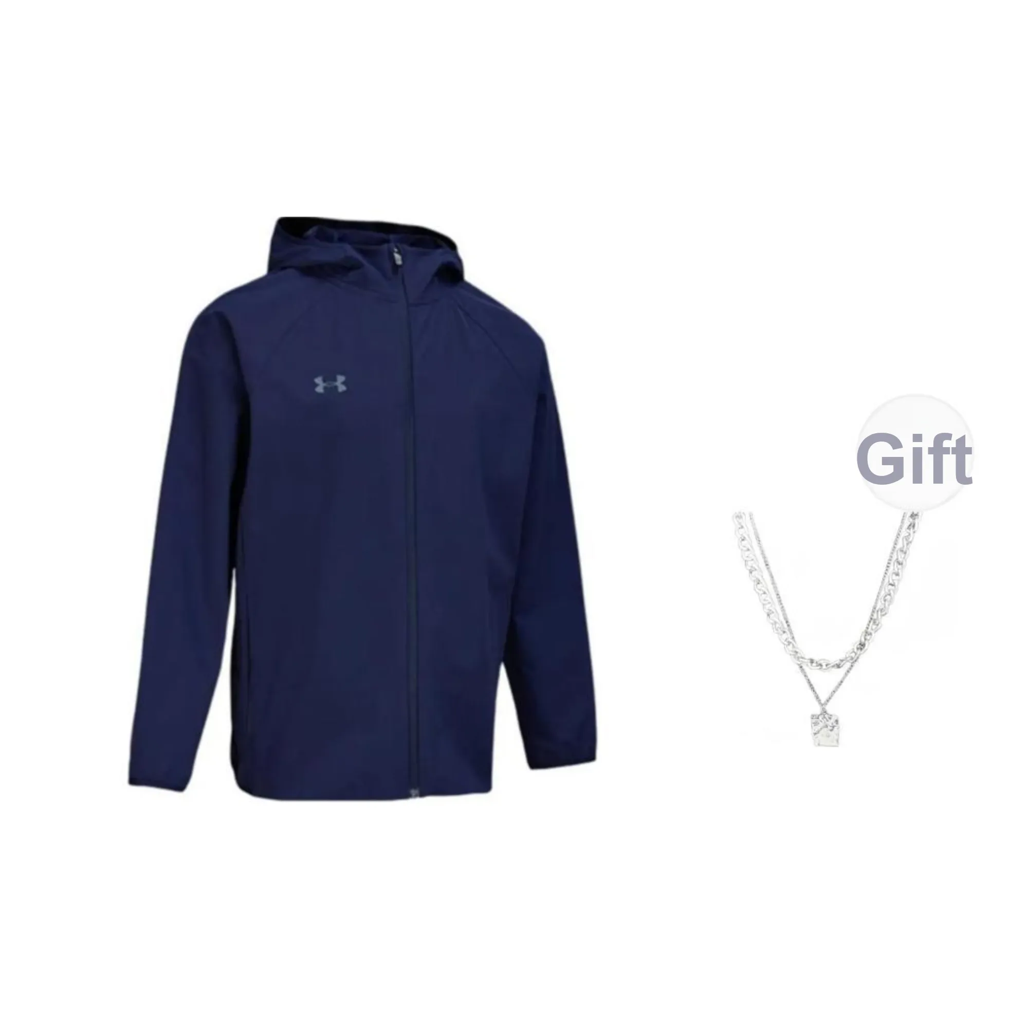 Under Armour Jackets Coats Unisex Navy Blue Comes With Necklace
