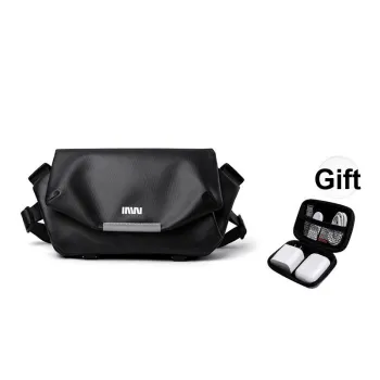 SEPTWOLVES Artificial Leather Urban Techwear Cycling Bag For Students, Commute, Workwear, Crossbody Bag QPL Men's Black