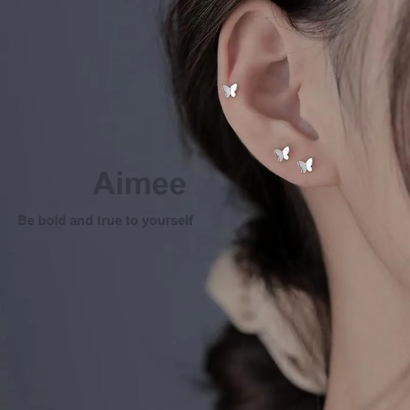 LINGJIE S925 Silver Stud Earrings Unisex-1