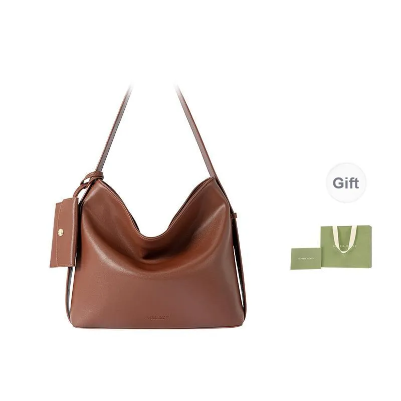 VANESSA HOGAN Cow Leather Crossbody Handbag Shoulder Bag Small Size Large Size Women's Red Brown/Black-12