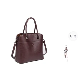 GELANDAI Vegetable Tanned Cow Leather Handbag, Shoulder Bag, Crossbody Bag Regular Women's Coffee/Black
