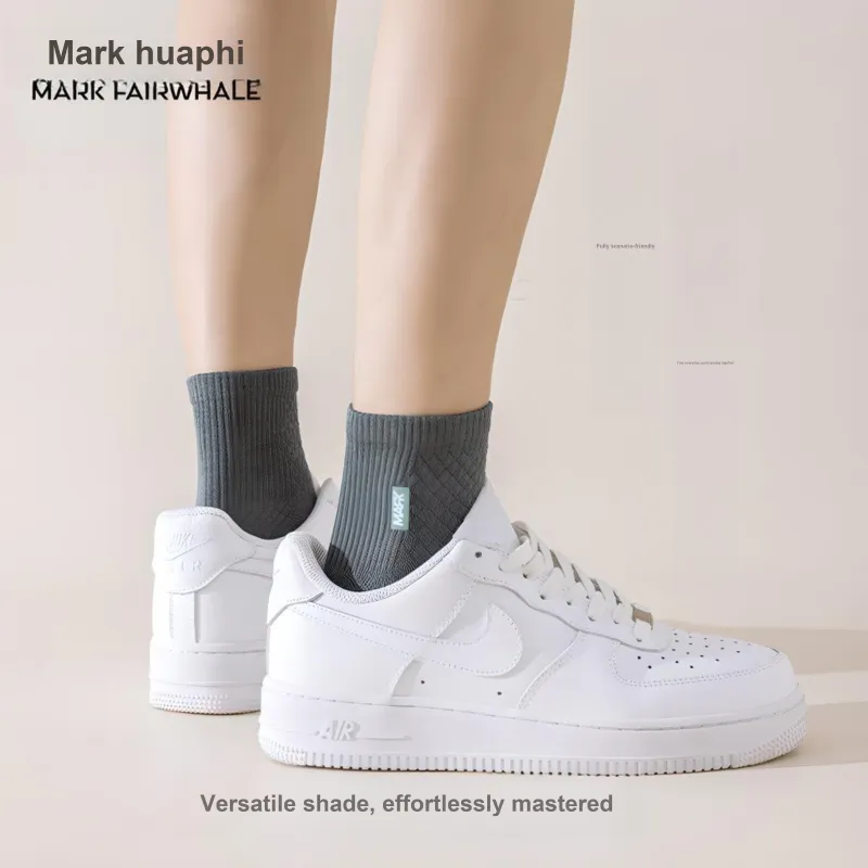 FAIRWHALE Mid Calf Socks Unisex 5 Pack-17