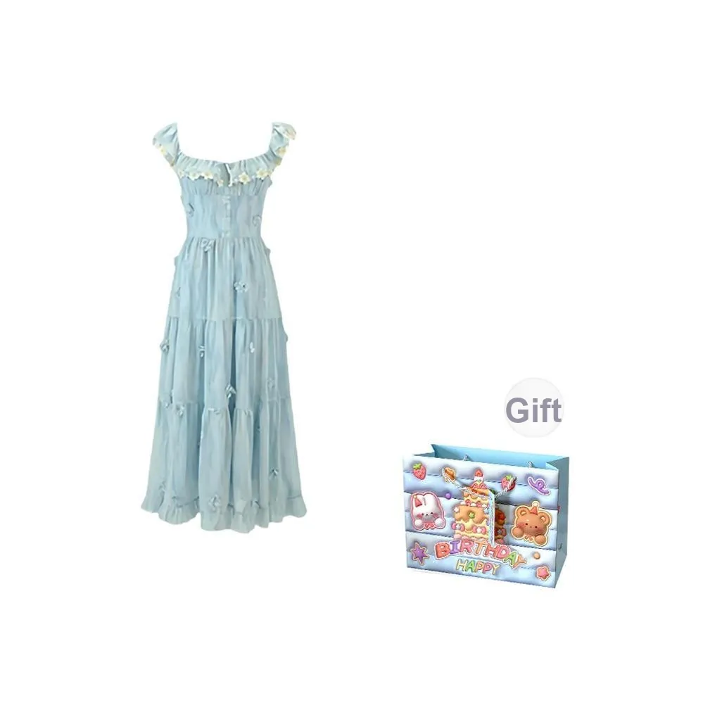 REMOULD Slip Dress Women's Aqua Colorful Blue