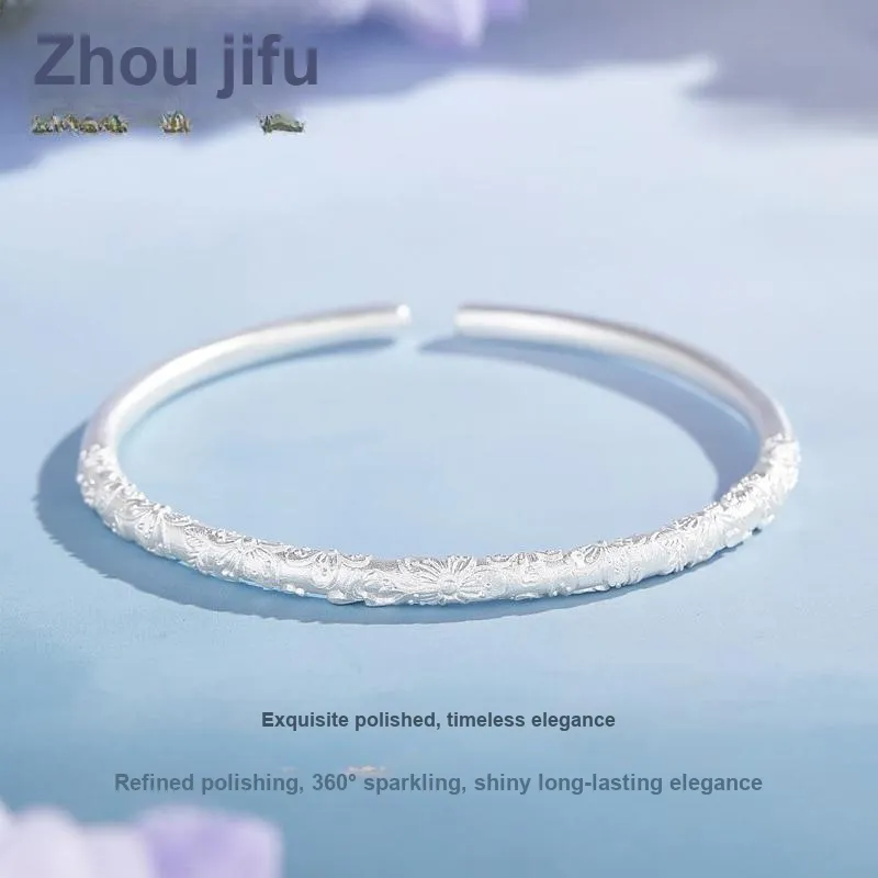 Zhou Jifeng 999 Fine Silver Bangles Women's-3