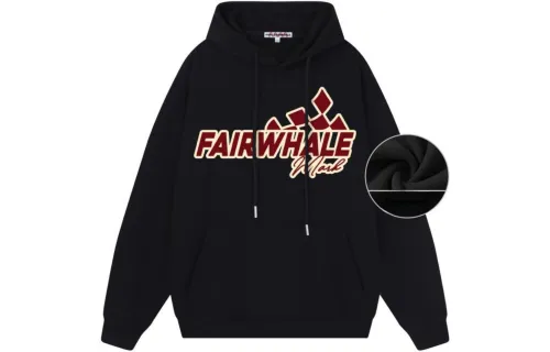 FAIRWHALE Letter Print Loose Fit Pullover Off The Shoulder Sweatshirt Unisex