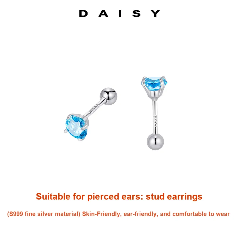 Daisy Dream Full Sterling Silver Stud Earrings Unisex-2