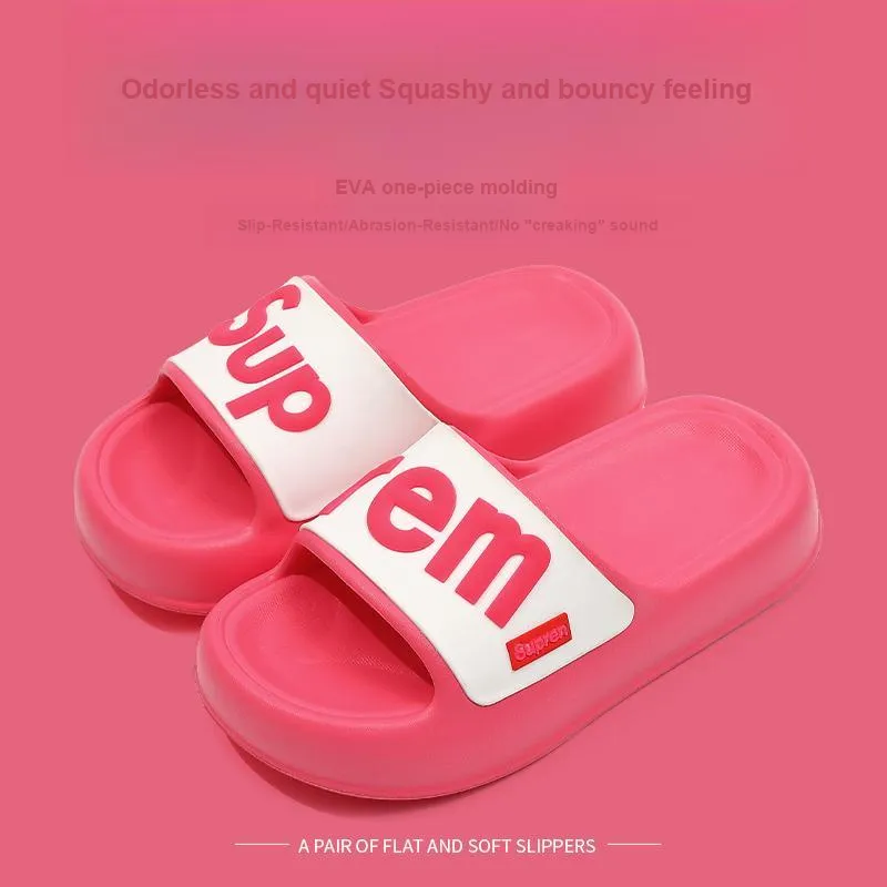 Foot Recreation Slippers Summer Indoor Home Slippers Slip Resistant Bathroom Couple Eva Home Slippers-1