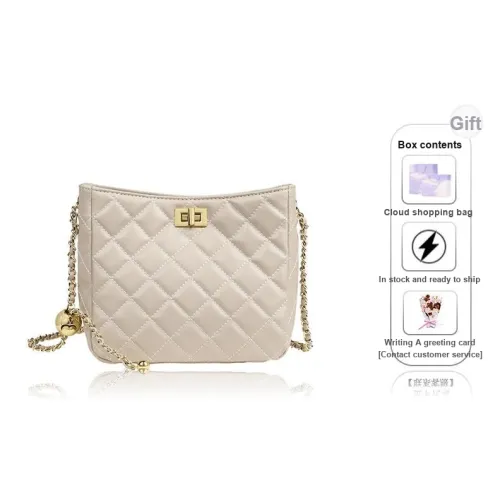 teenmix Сумка из коровьей кожи с цепочкой ведрообразная сумка сумка через плечо стандартная женская черная абрикосовая