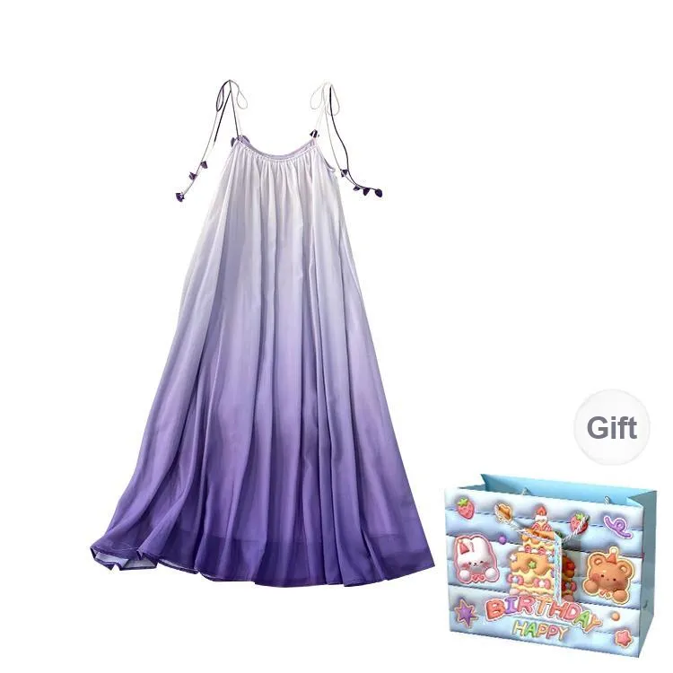 QUIET ANGEL Slip Dresses Women's Gradient Purple Shopping Bag-1
