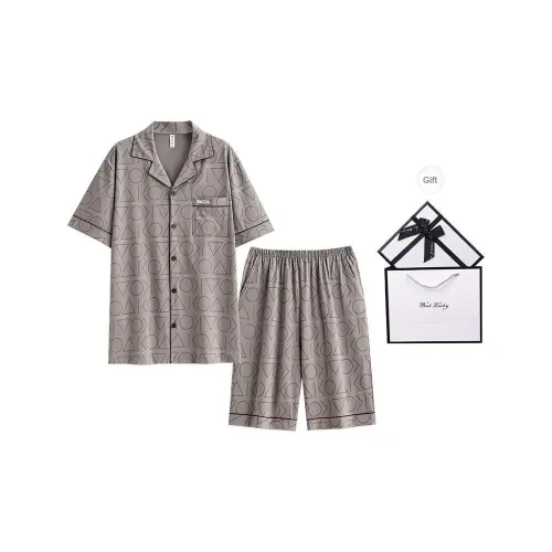 Q'NIANMA Pizza Серый Мужской Подарочный Набор Пижам