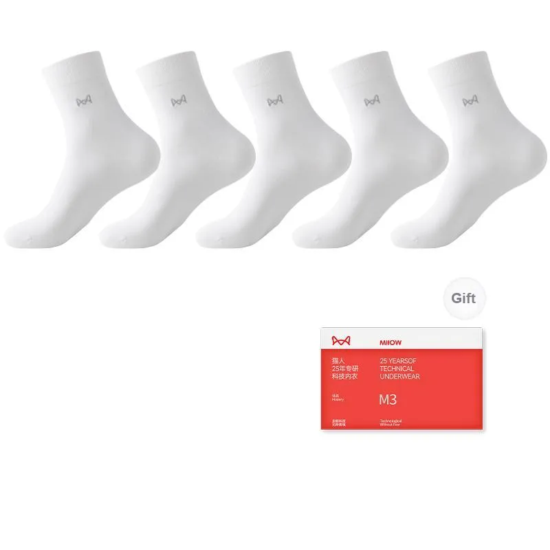 MIIOW Mid Calf Socks Men's 5 Pack Gift Box Set-0