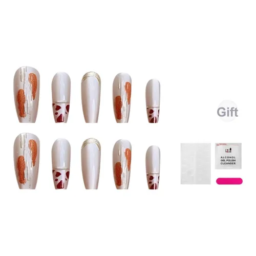 JIABITU Амбер Леопардовый принт False Nail Средний LADDER Wa Короткий LADDER Однотонный Smudge Новый китайский стиль 14mm