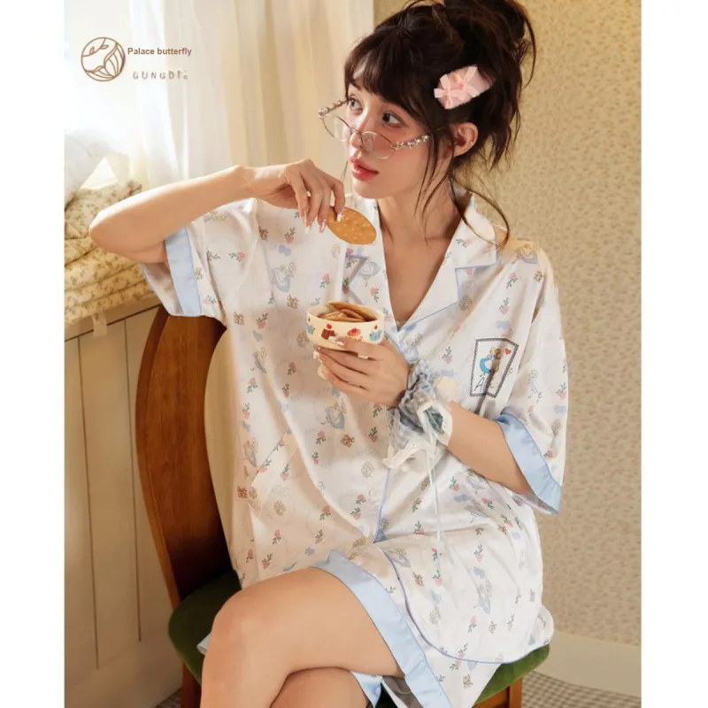 Gongdie x Disney Pajama Set Women's Gift Box Set White-5