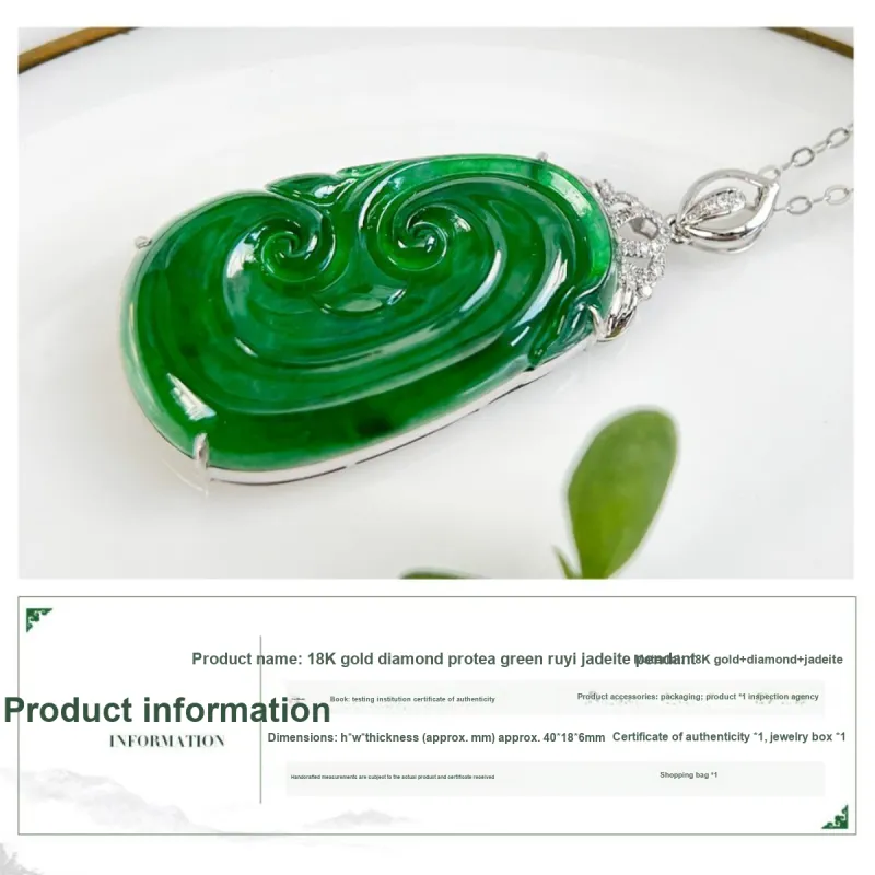 Oriental Jade Ice Type Necklaces Women's-2